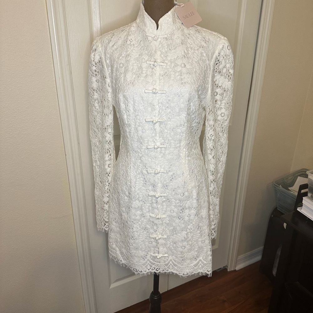 Sau Lee Raine Lace Mini Dress white - Picture 5 of 7